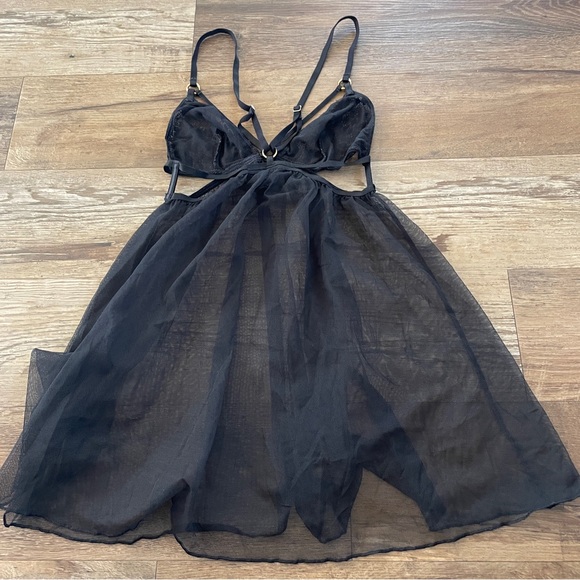 Victorias Secret black lace lingerie nightie Small - Picture 3 of 5